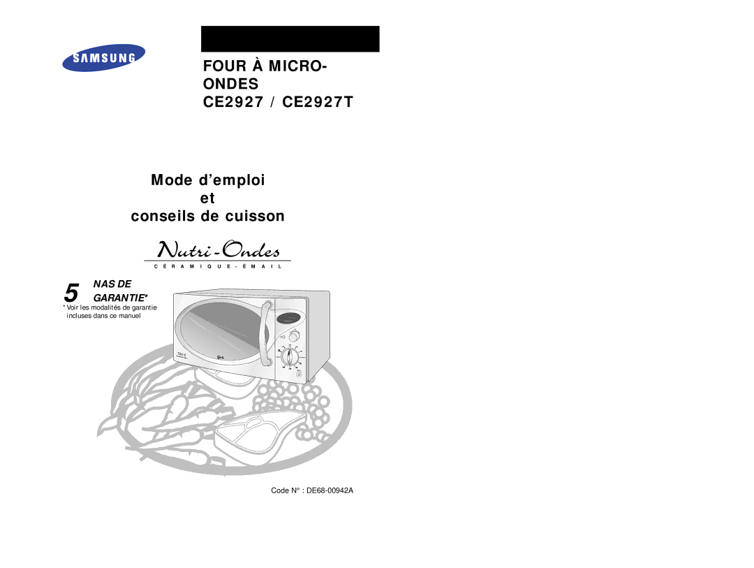 Samsung CE2927/XEF, CE2927T/XEF manual Four À Micro Ondes 