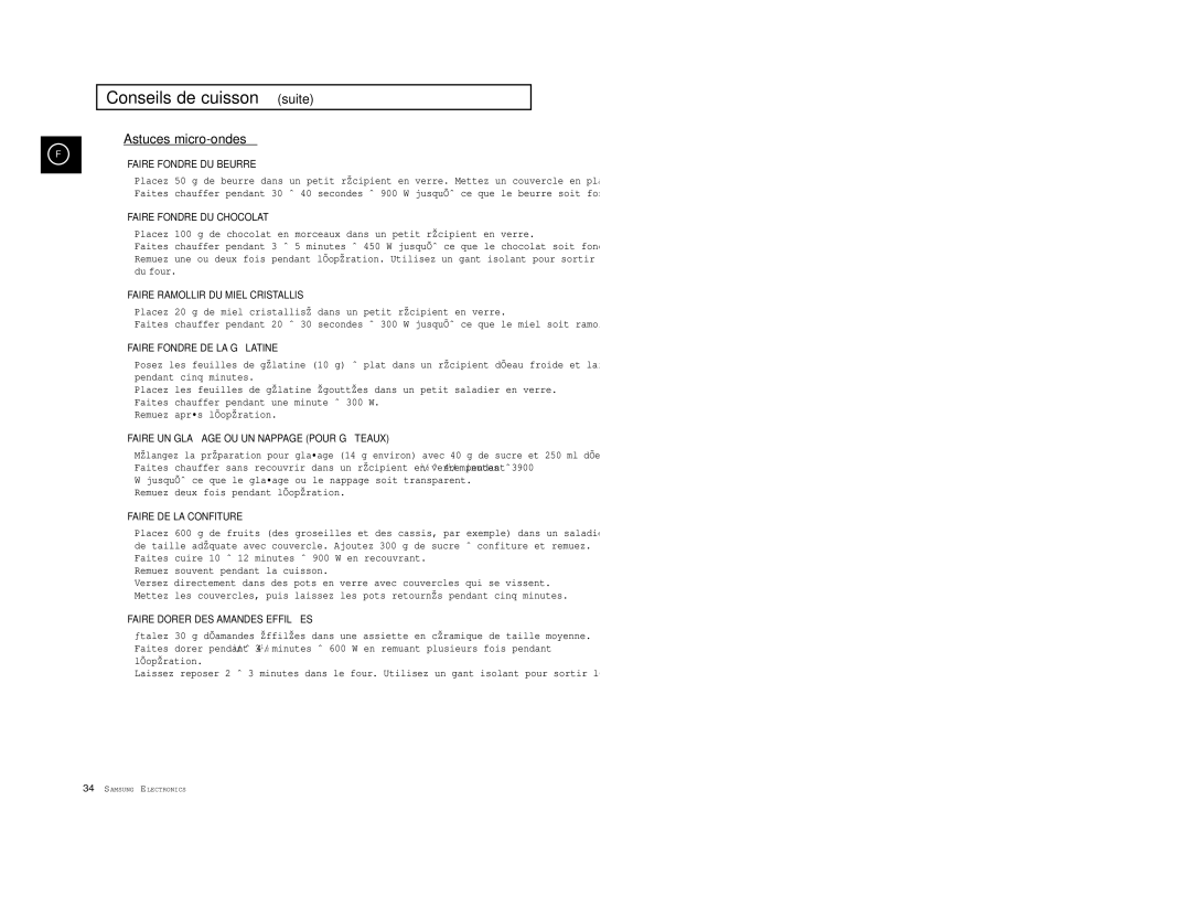 Samsung CE2927T/XEF, CE2927/XEF manual Astuces micro-ondes 