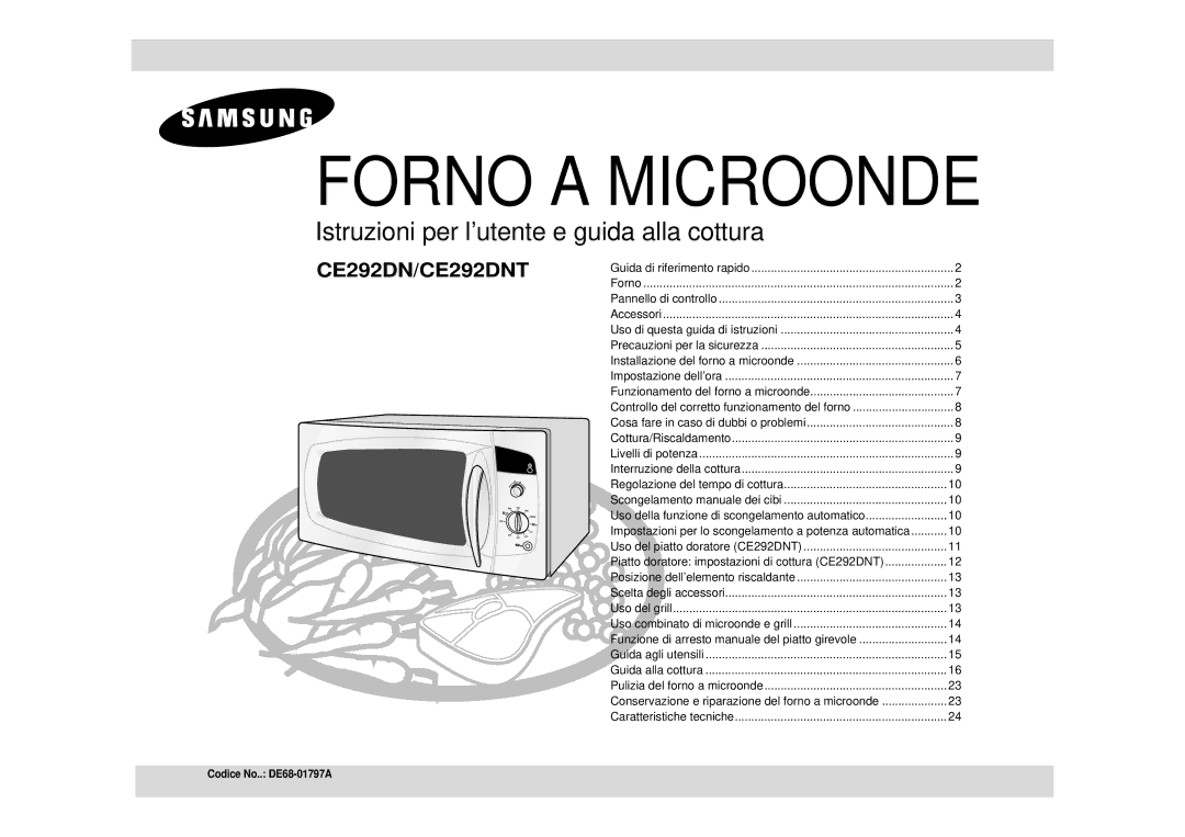 Samsung CE292DNT manual Forno a Microonde 