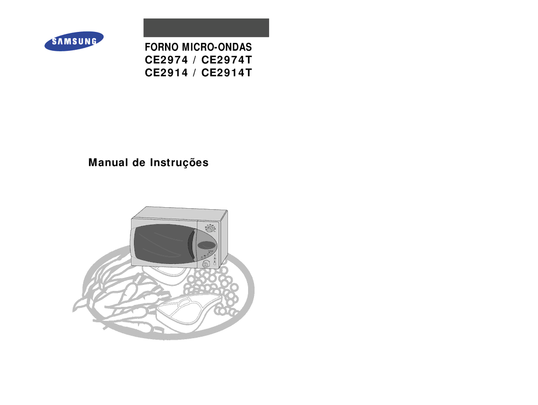 Samsung CE2974-S/XEC, CE2974-S/XET, CE2914/XEC, CE2974T/XEH, CE2974/XEC manual Forno MICRO-ONDAS 