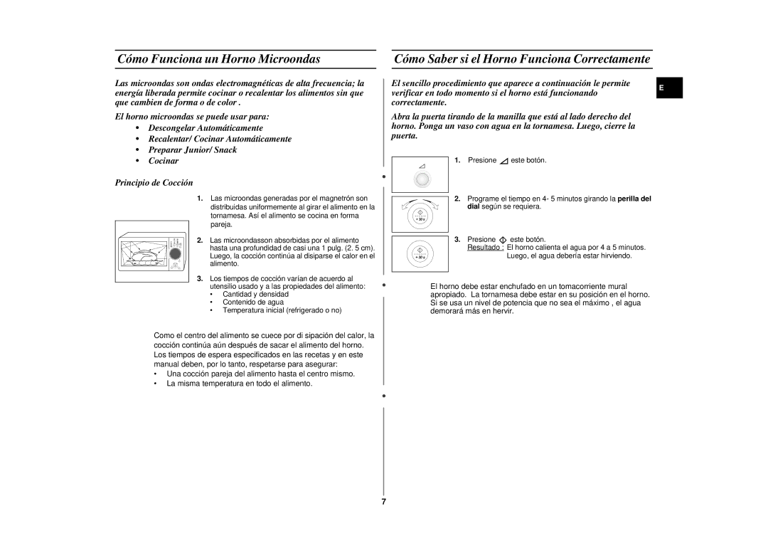 Samsung CE2975NT-S/XEC, CE2975NT/XEC manual Cómo Funciona un Horno Microondas, Cómo Saber si el Horno Funciona Correctamente 