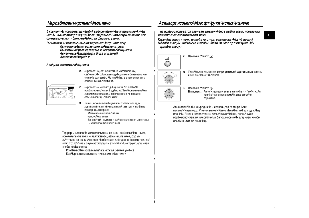 Samsung CE297BNR/BWT, CE297BNR-5/BWT manual ‡Í ‡·ÓÚ‡ÂÚ ÏËÍÓ‚ÓÎÌÓ‚‡ﬂ ÔÂ˜¸, Ó‚ÂÍ‡ Ô‡‚ËÎ¸ÌÓÒÚË ÙÛÌÍˆËÓÌËÓ‚‡ÌËﬂ ÔÂ˜Ë 