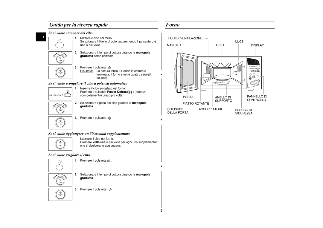 Samsung CE297DN-5/XET, CE297DN-S/XET, CE297DN/XET, CE297DN-5S/XET manual Guida per la ricerca rapida, Forno 