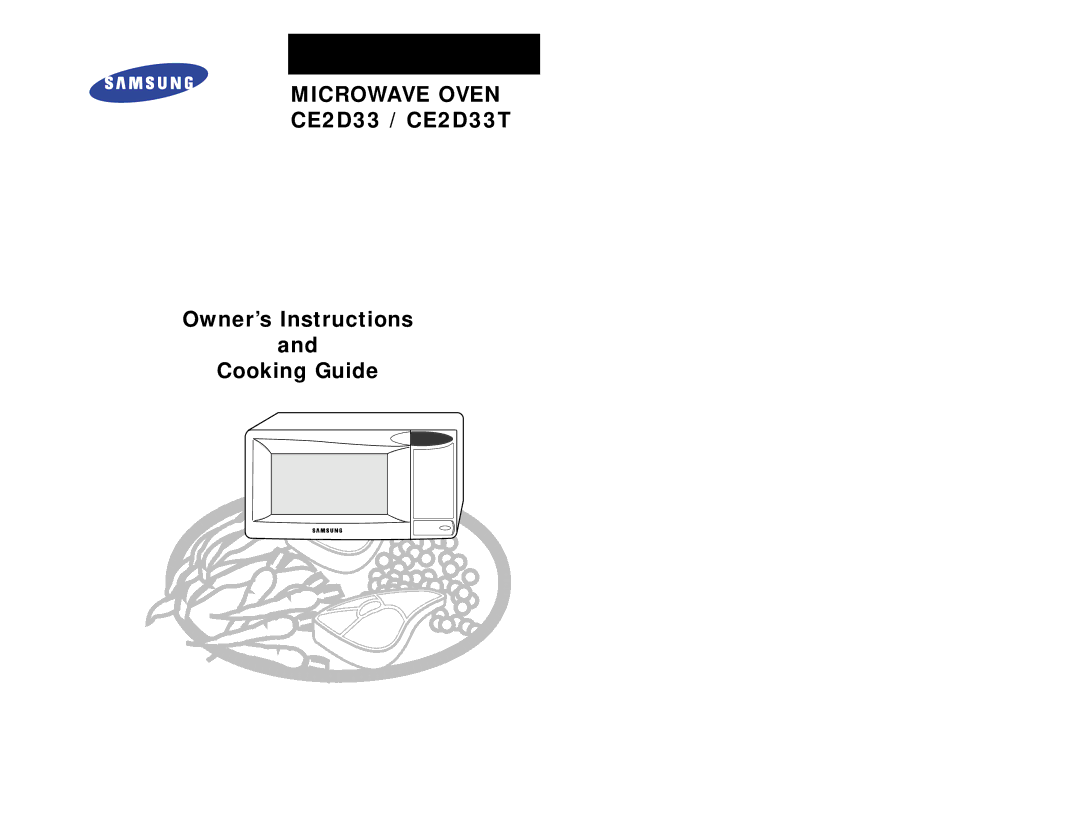 Samsung CE2D33/CE2D33T manual Microwave Oven 