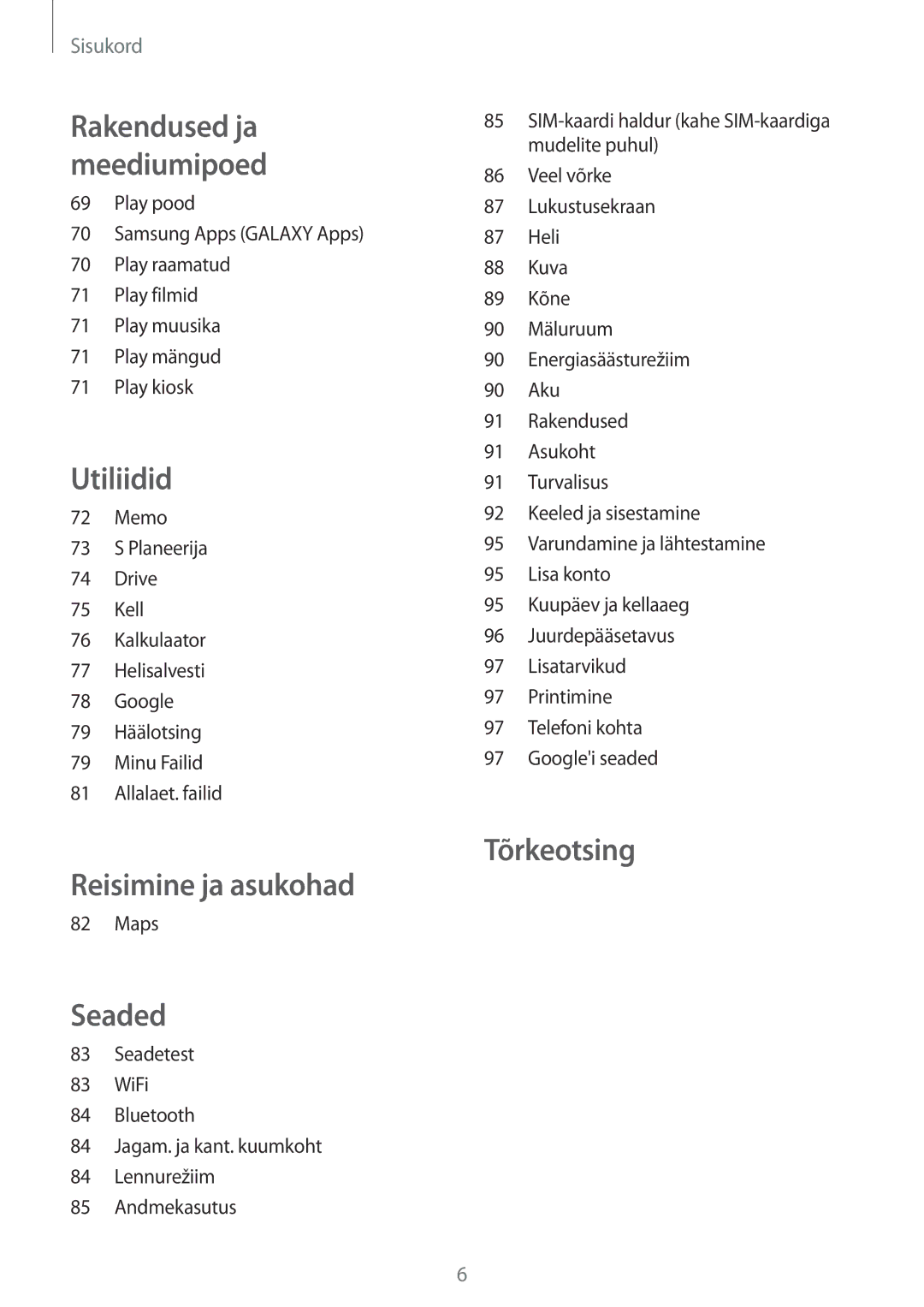 Samsung CG-G355HZWSEST, CG-G355HZKSEST manual Reisimine ja asukohad 