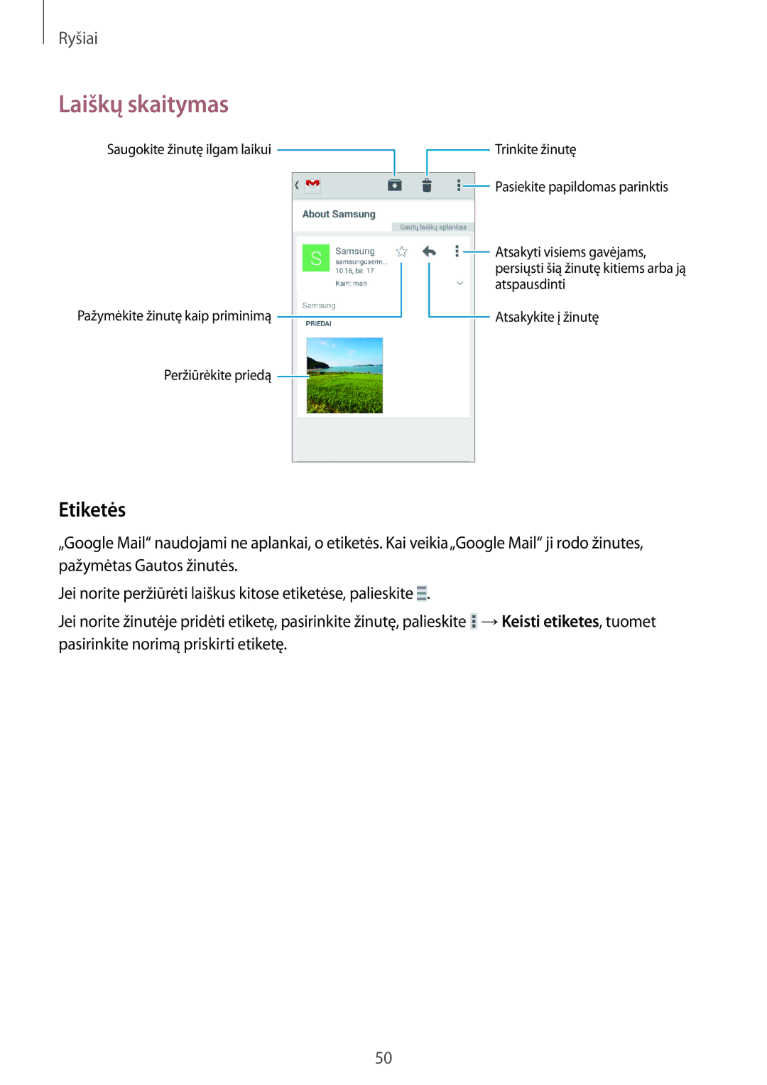 Samsung CG-G355HZWSEST, CG-G355HZKSEST manual Etiketės 