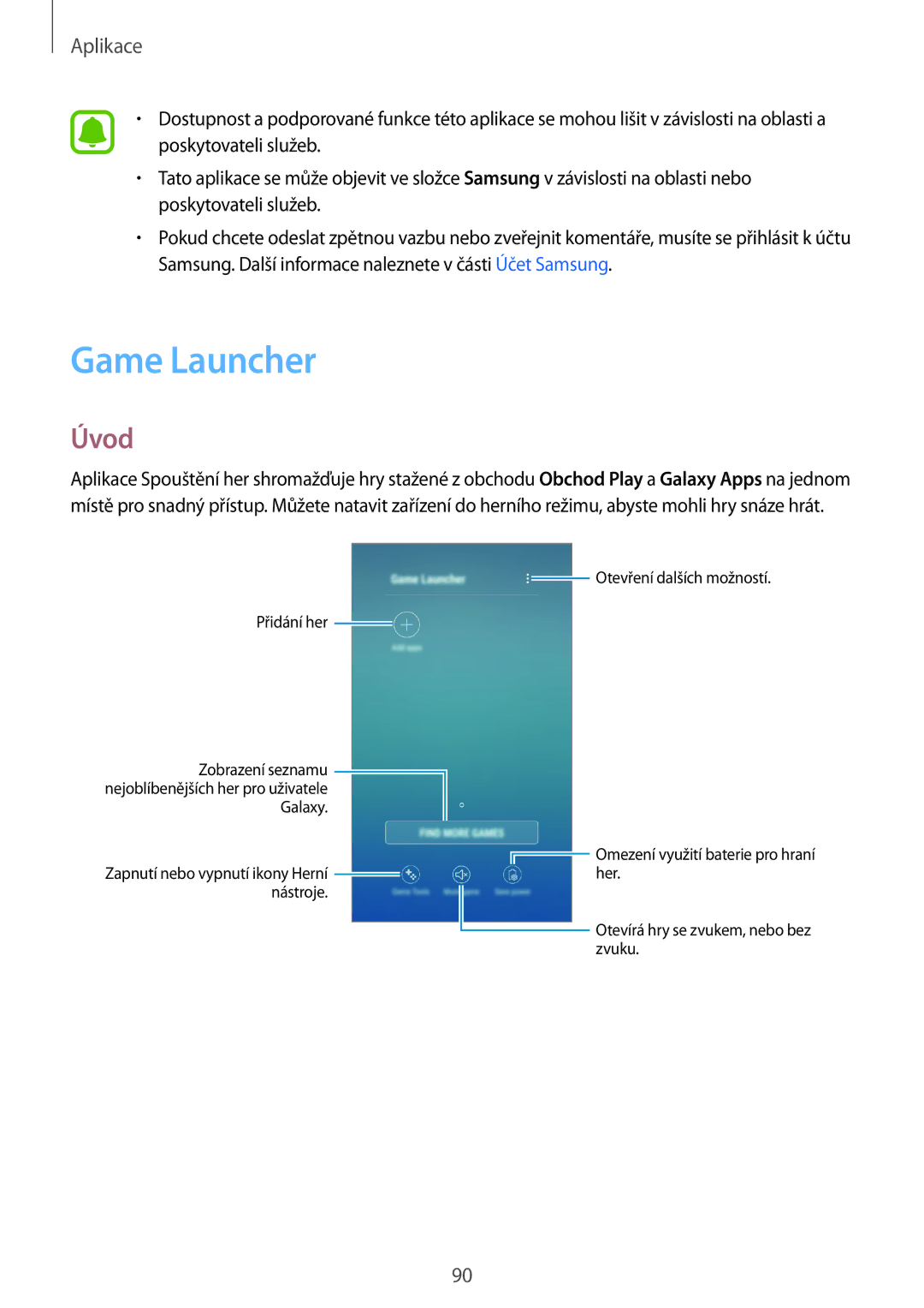 Samsung SM-J730FZKDETL, CG-J730FZKRMOL, CG-J730FZDRMOL, SM-J530FZKAO2C, SM-J530FZKDETL, SM-J730FZDDETL Game Launcher, Úvod 