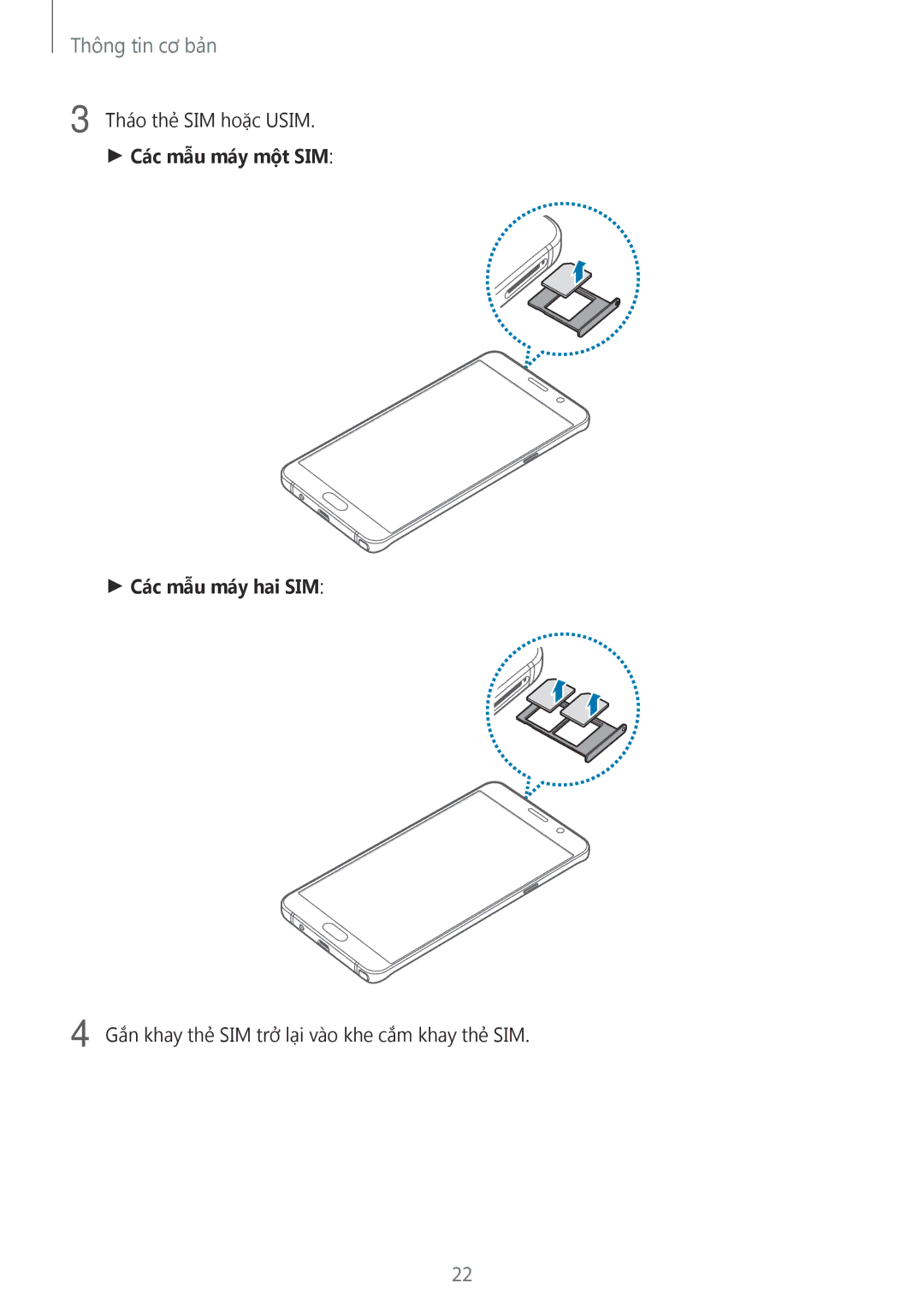 Samsung CG-N920FZWXVTC, SM-N920CZWAXXV manual Các mẫu máy một SIM Các mẫu máy hai SIM 