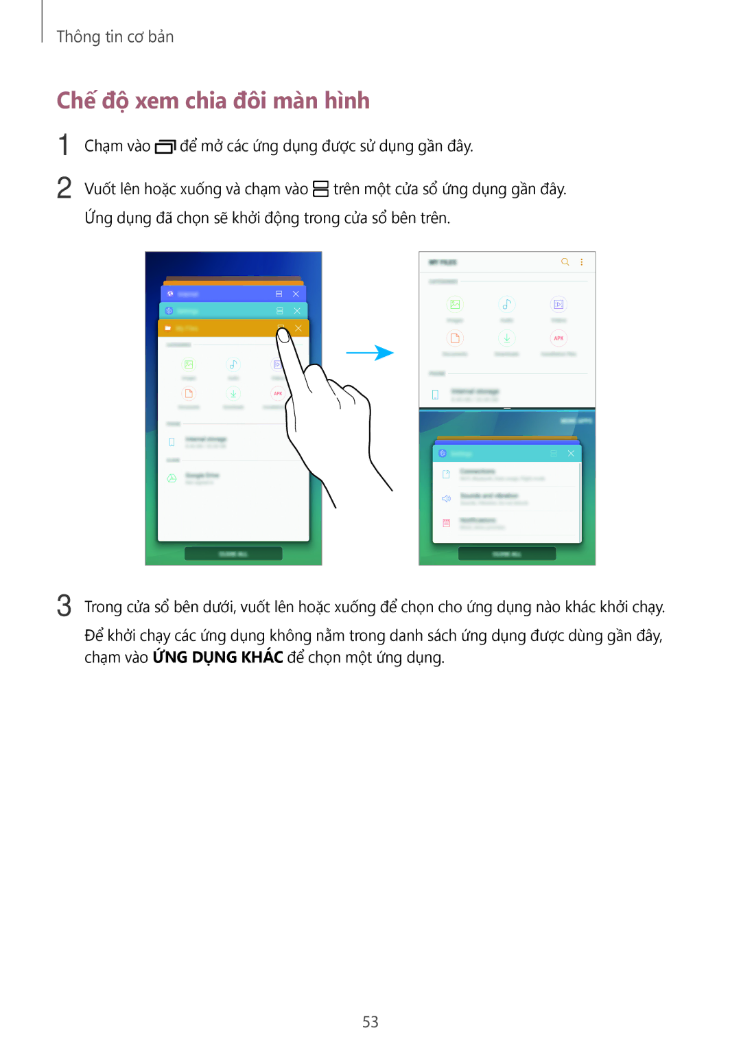 Samsung SM-N920CZWAXXV, CG-N920FZWXVTC manual Chế độ xem chia đôi màn hình 