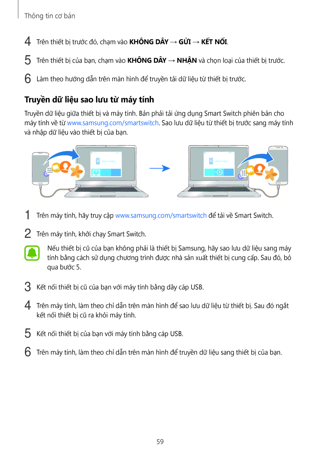 Samsung SM-N920CZWAXXV, CG-N920FZWXVTC manual Truyền dữ liệu sao lưu từ máy tính 