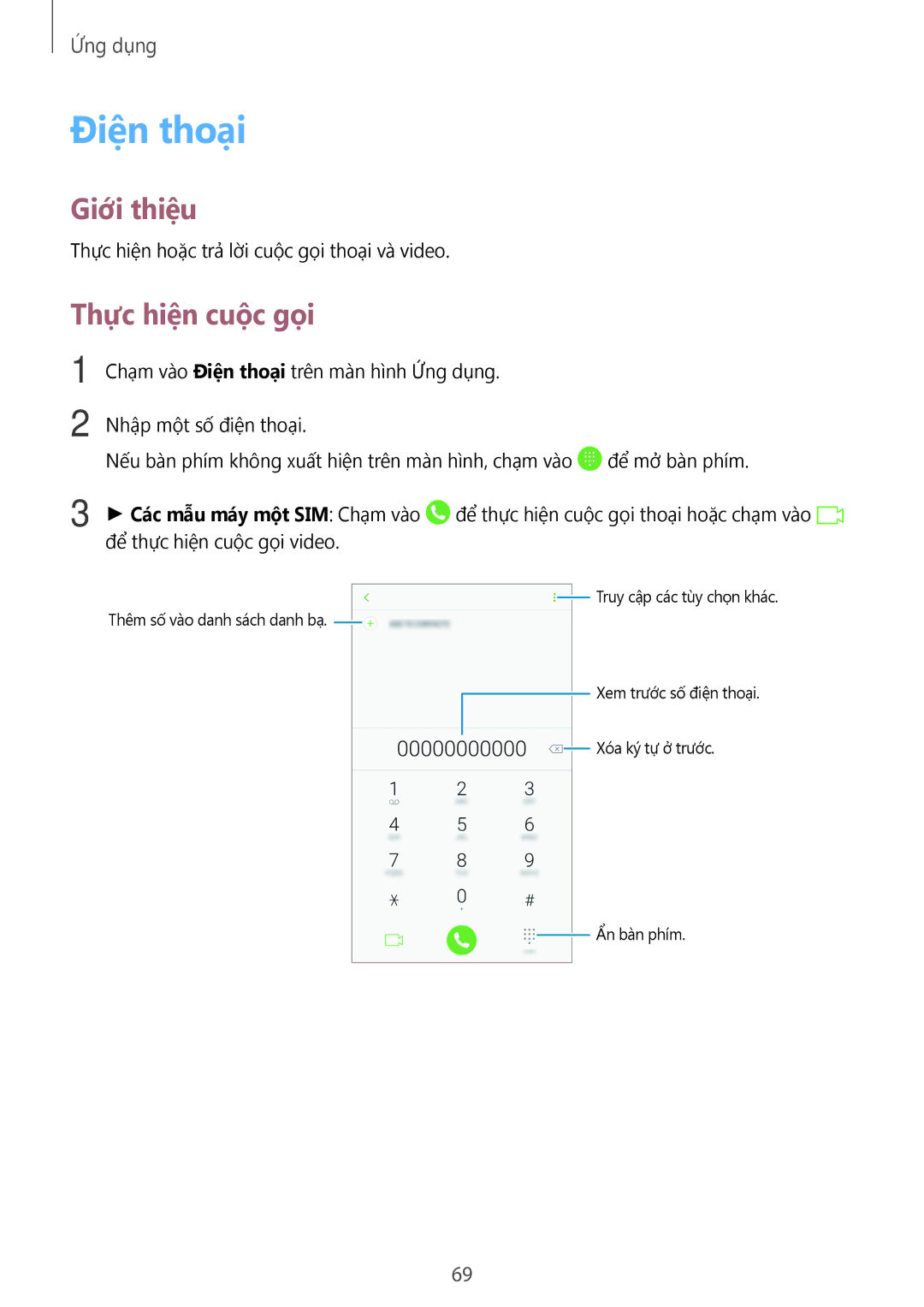 Samsung SM-N920CZWAXXV, CG-N920FZWXVTC manual Điện thoại, Thực hiện cuộc gọi 