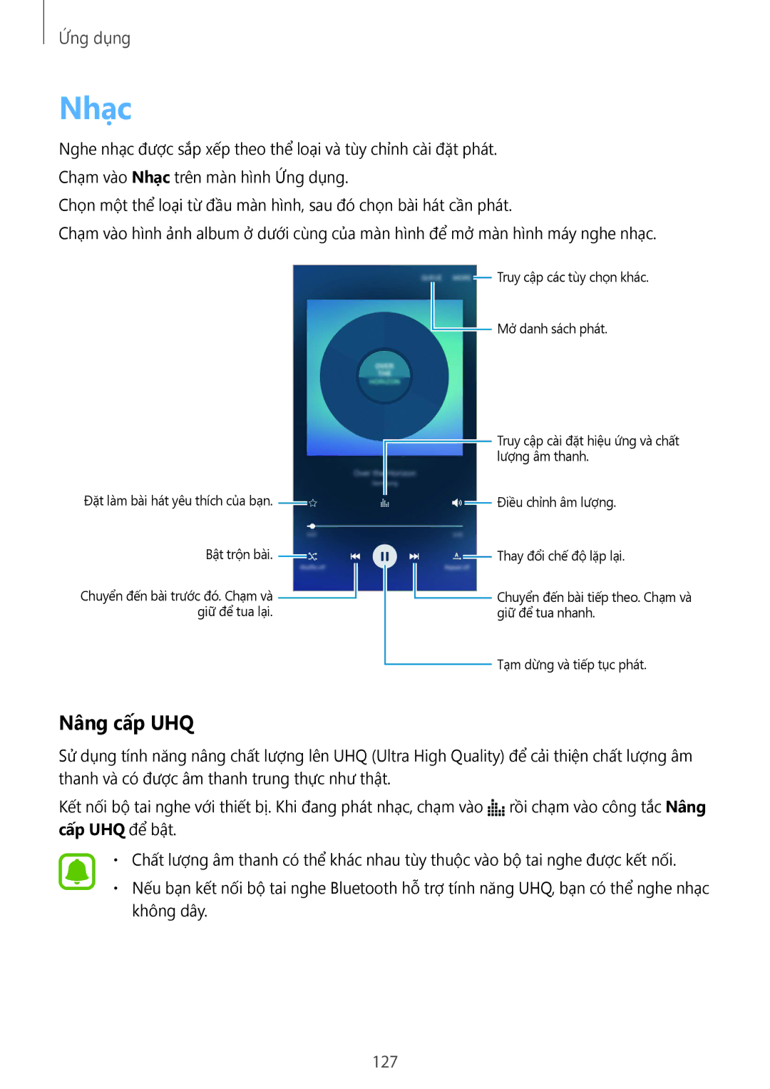 Samsung SM-N920CZWAXXV, CG-N920FZWXVTC manual Nhạc, Nâng cấp UHQ, 127 