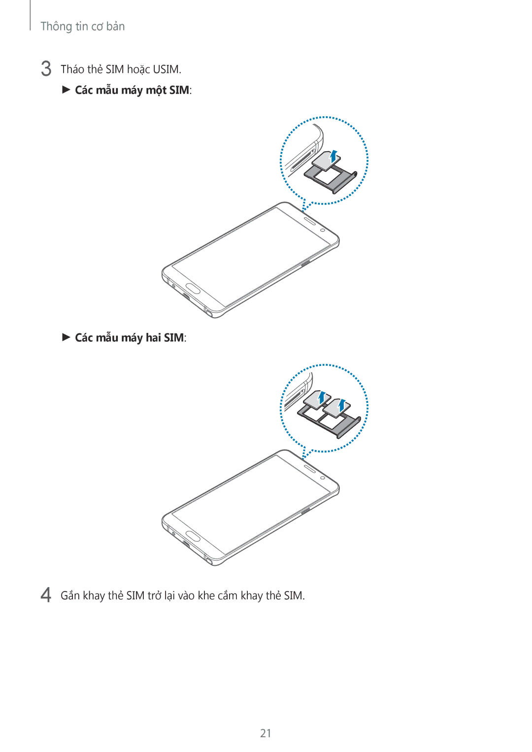 Samsung SM-N920CZWAXXV, CG-N920FZWXVTC manual Các mẫu máy một SIM Các mẫu máy hai SIM 