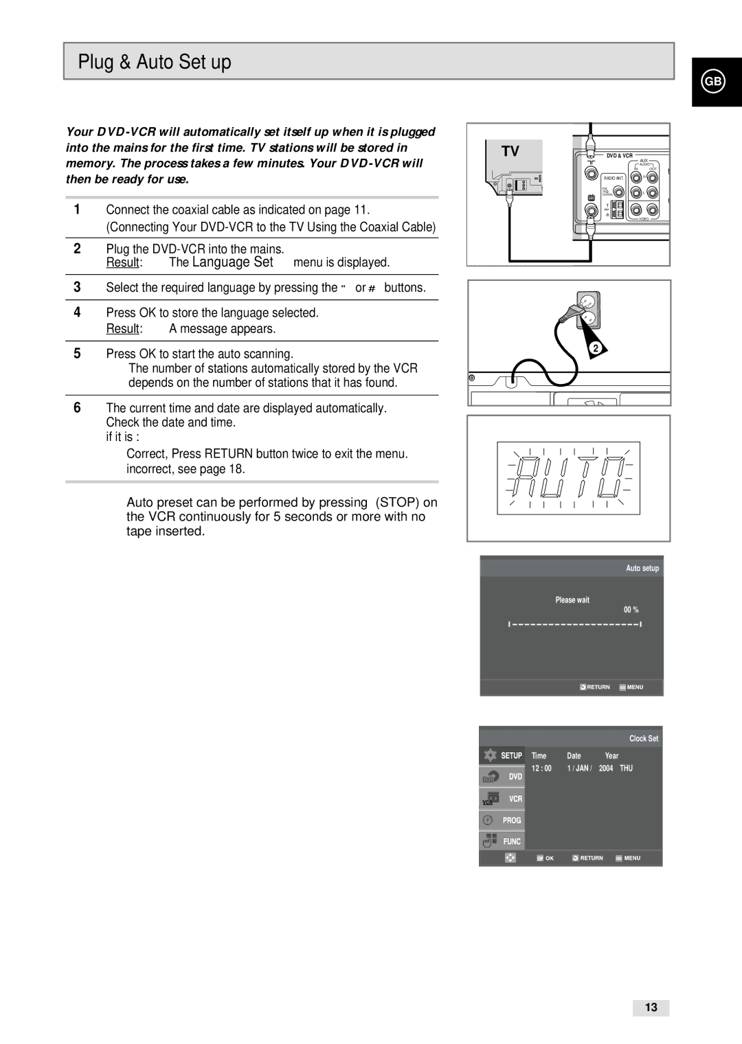 Samsung CHT-500 instruction manual Plug & Auto Set up 