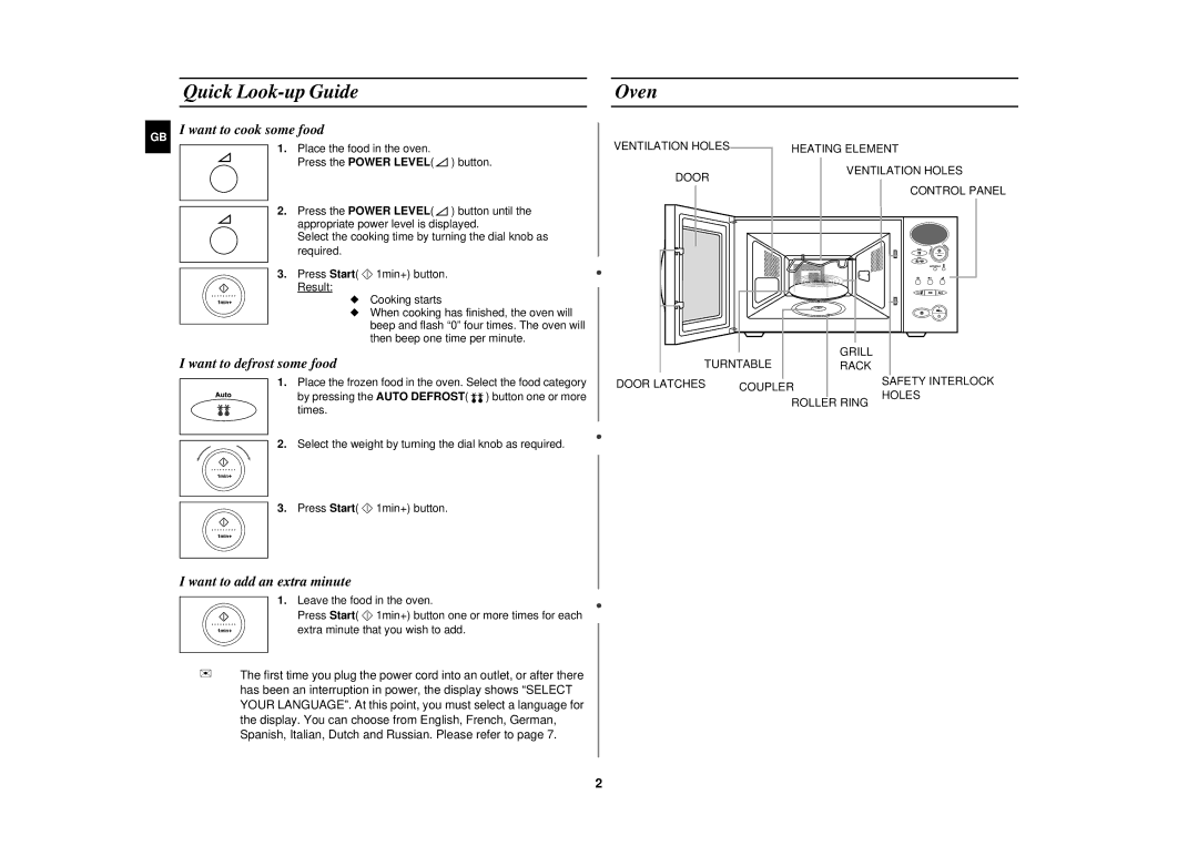 Samsung CK137BR/BWT manual Quick Look-up Guide Oven, Want to cook some food 