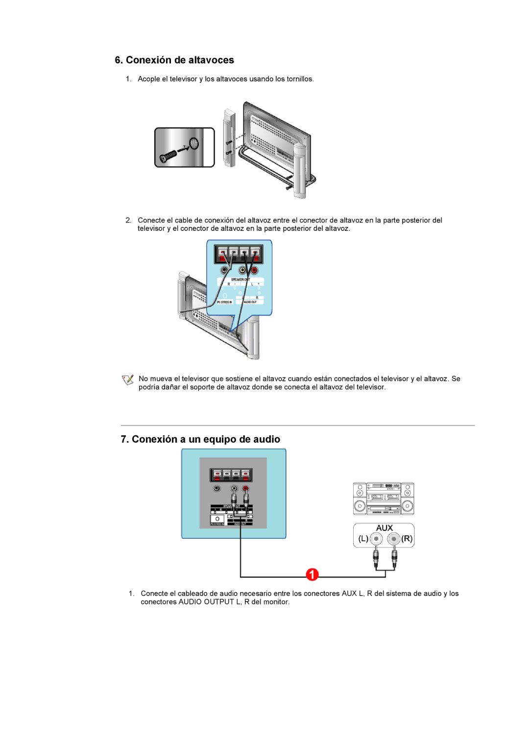 Samsung CK40PSNS/EDC, CK40BSNS/EDC manual Conexión de altavoces, Conexión a un equipo de audio 