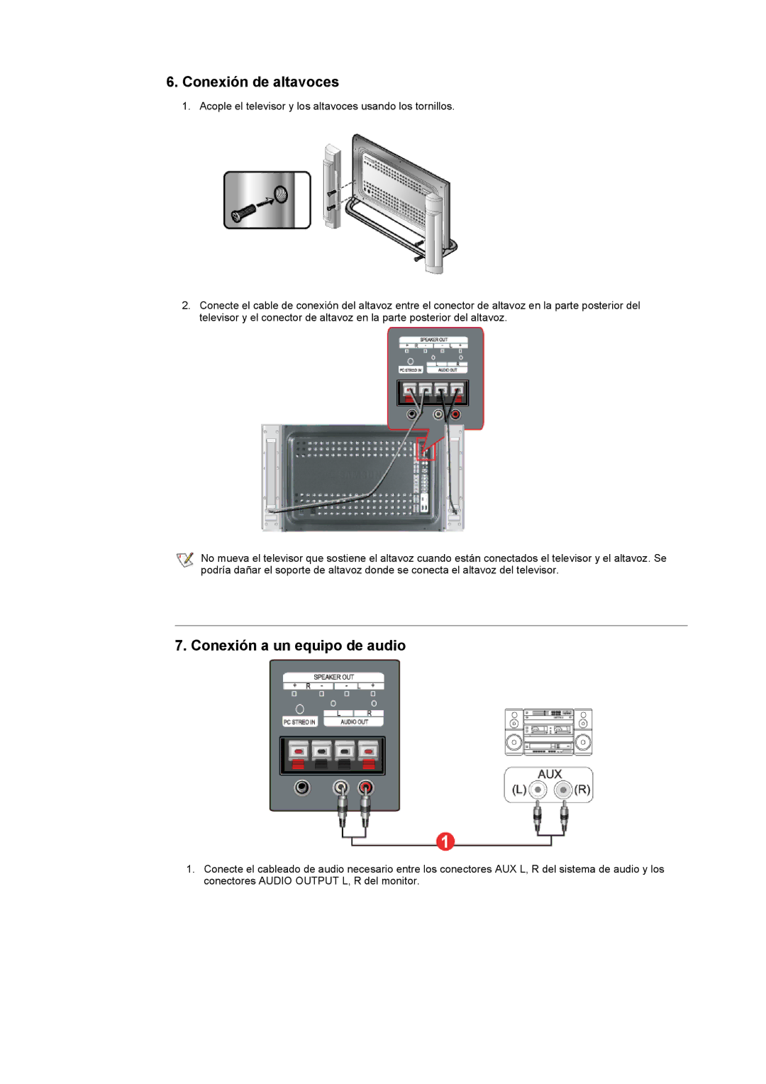 Samsung CK40PSNS/EDC, CK40BSNS/EDC manual Conexión de altavoces 