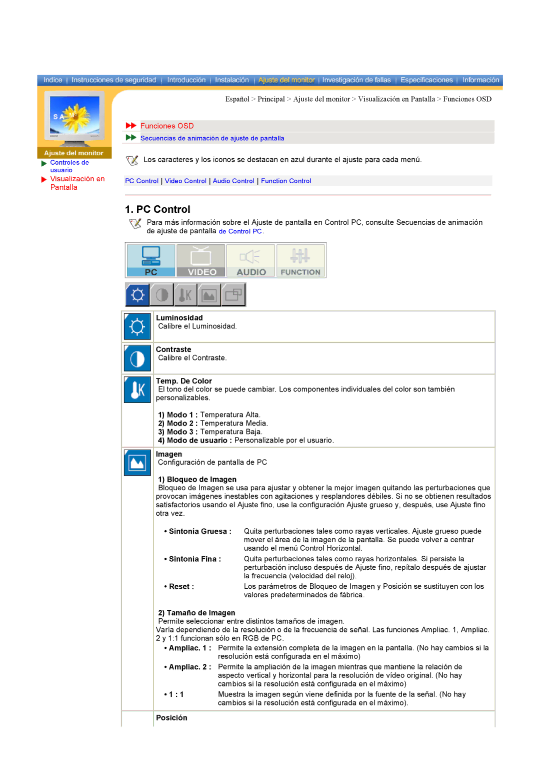 Samsung CK40PSNS/EDC, CK40BSNS/EDC manual PC Control 