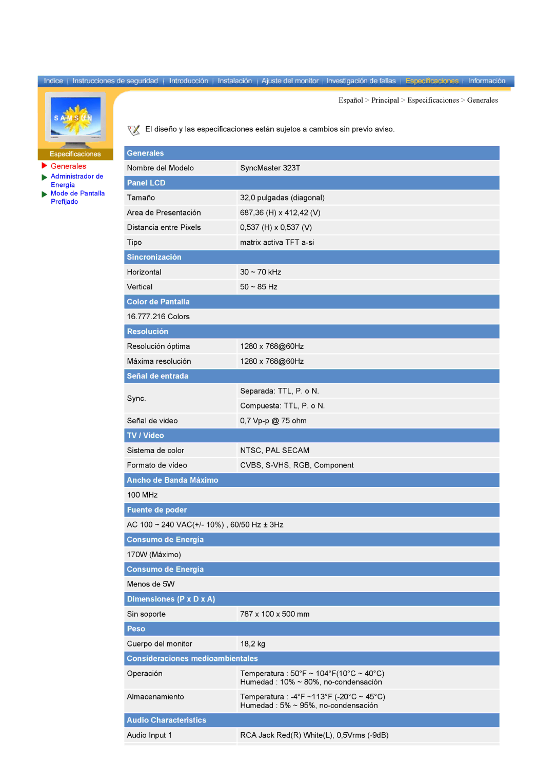 Samsung CK40BSNS/EDC, CK40PSNS/EDC manual Generales 