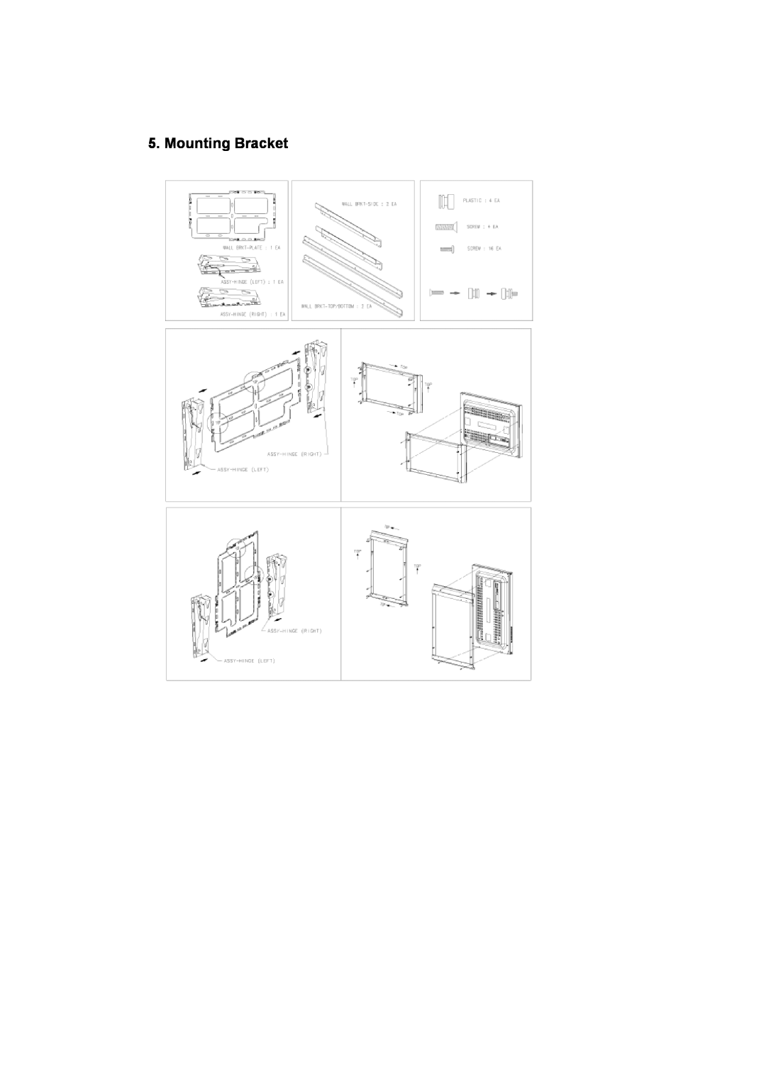 Samsung CK40BSNS/EDC, CK40PSNS/EDC manual Mounting Bracket 