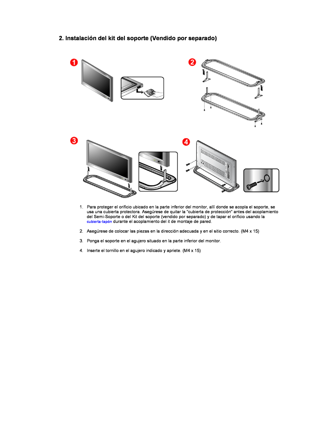 Samsung CK40PSNS/EDC, CK40BSNS/EDC manual Instalación del kit del soporte Vendido por separado 