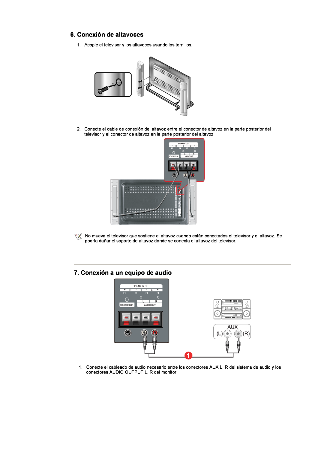 Samsung CK40PSNS/EDC, CK40BSNS/EDC manual Conexión de altavoces, Conexión a un equipo de audio 