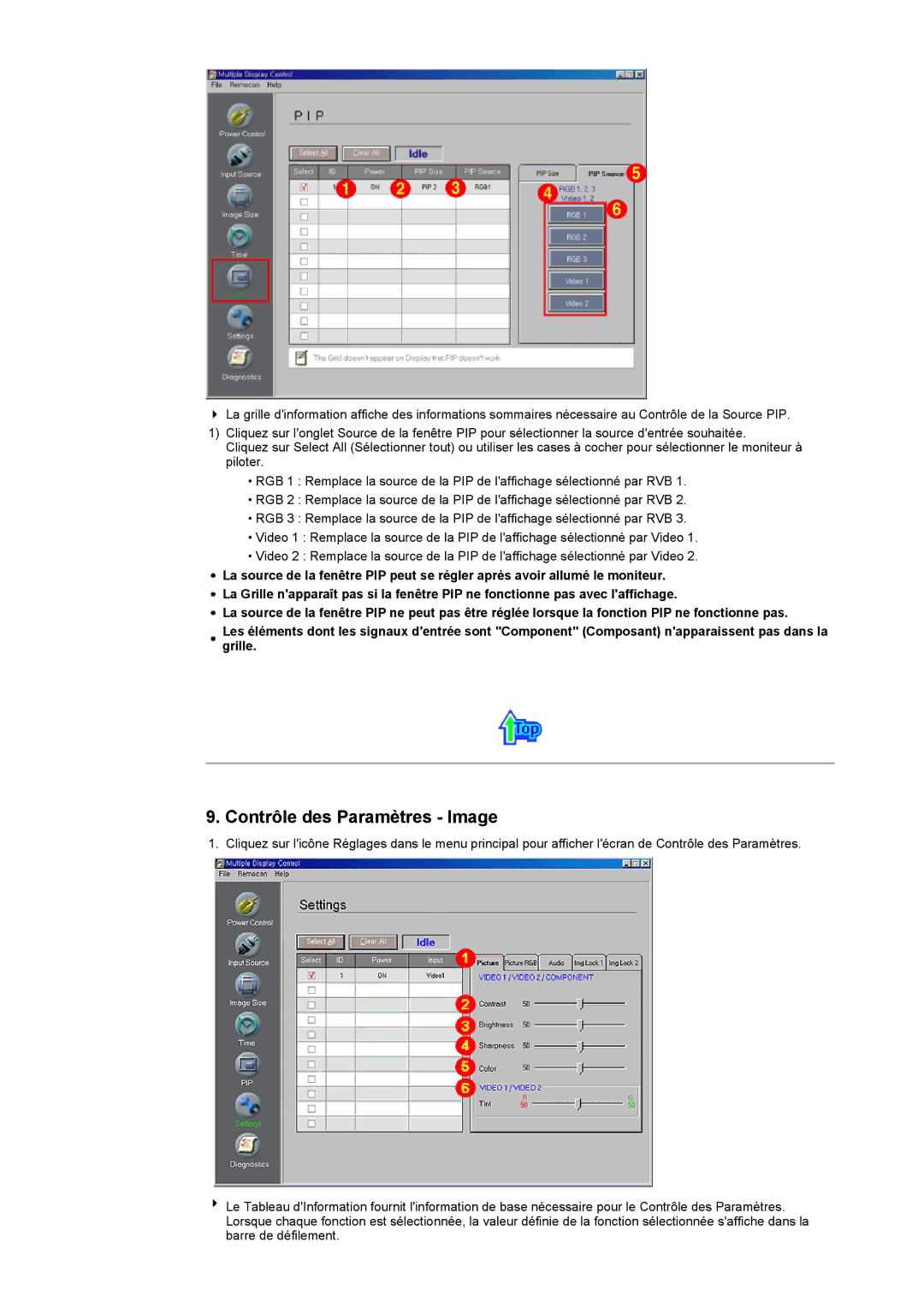 Samsung CK40PSNSF/EDC, CK40PSNB/EDC, CK40PSSS/EDC, CK40PSNBF/EDC, CK40PSSB/EDC, CK40PSNBG/EDC Contrôle des Paramètres Image 