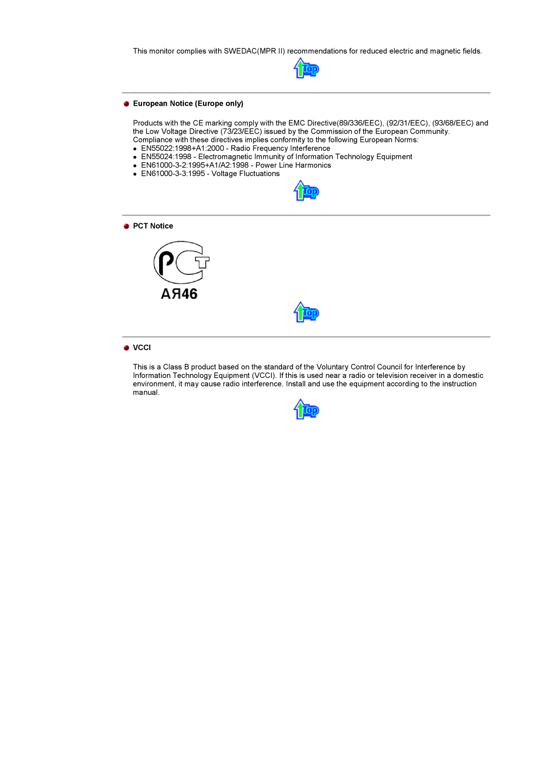 Samsung CK40PSNBF/EDC, CK40PSNB/EDC, CK40PSSS/EDC, CK40PSSB/EDC, CK40PSNBG/EDC manual European Notice Europe only, PCT Notice 