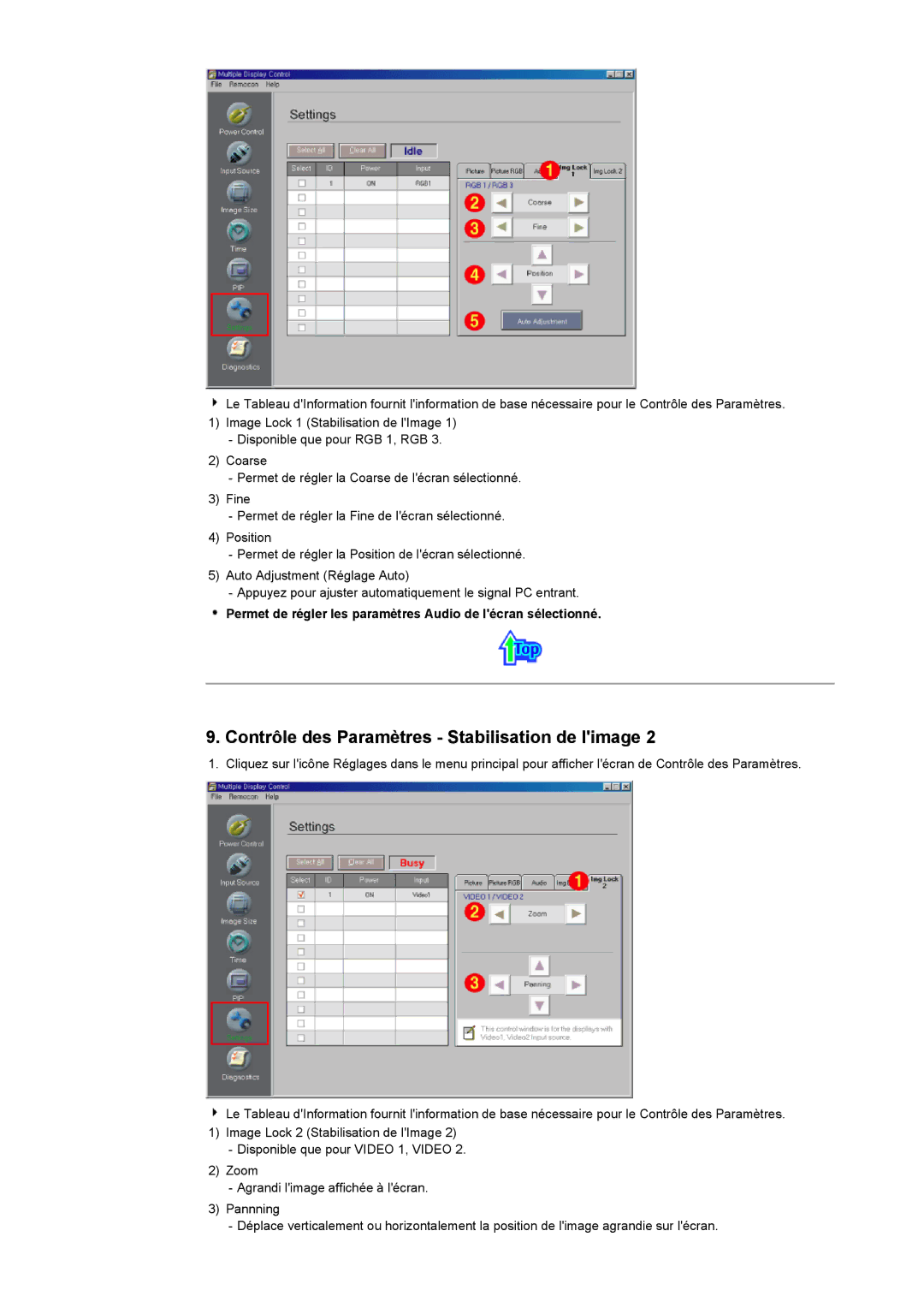 Samsung CK40PSNS/EDC, CK40PSNB/EDC, CK40PSSS/EDC, CK40PSNBF/EDC Permet de régler les paramètres Audio de lécran sélectionné 