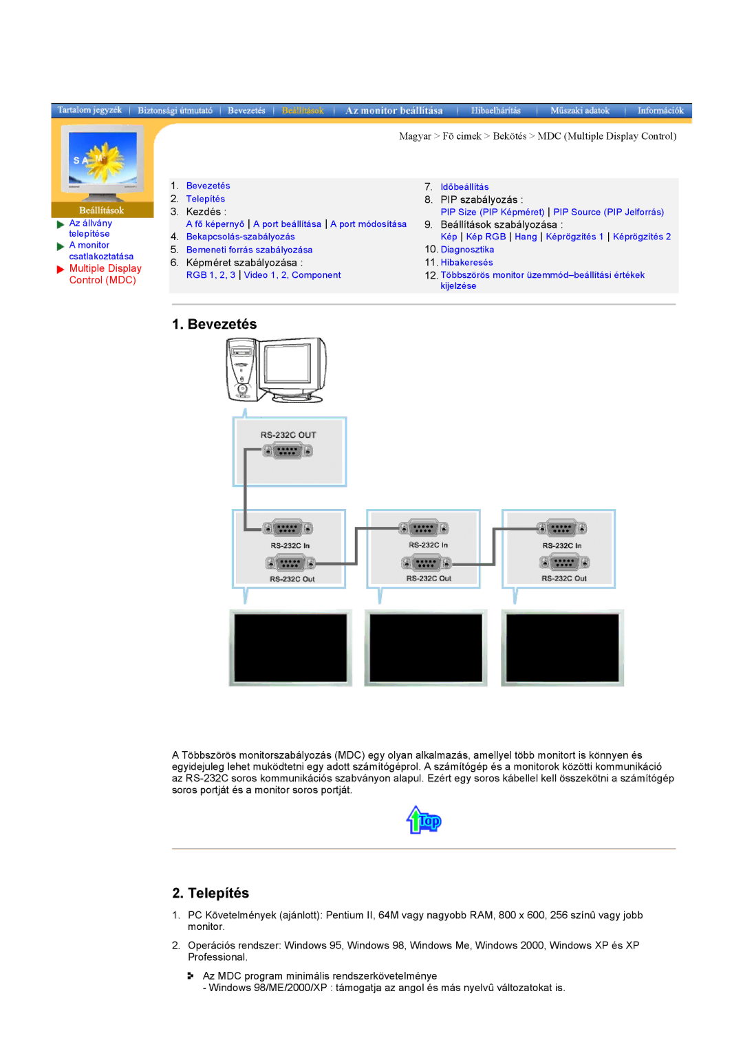 Samsung CK32PSNB/EDC, CK40PSNBG/EDC, CK40BSNS/EDC, CK40PSNS/EDC, CK32PSNS/EDC manual Bevezetés, Telepítés 