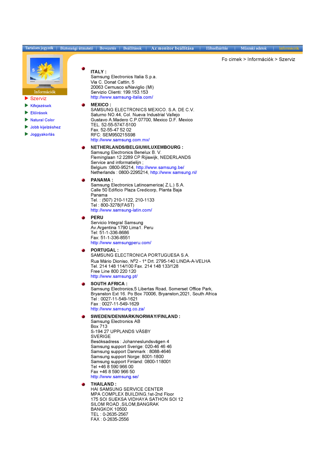 Samsung CK40PSNBG/EDC, CK40BSNS/EDC, CK40PSNS/EDC, CK32PSNS/EDC, CK32PSNB/EDC manual Italy 