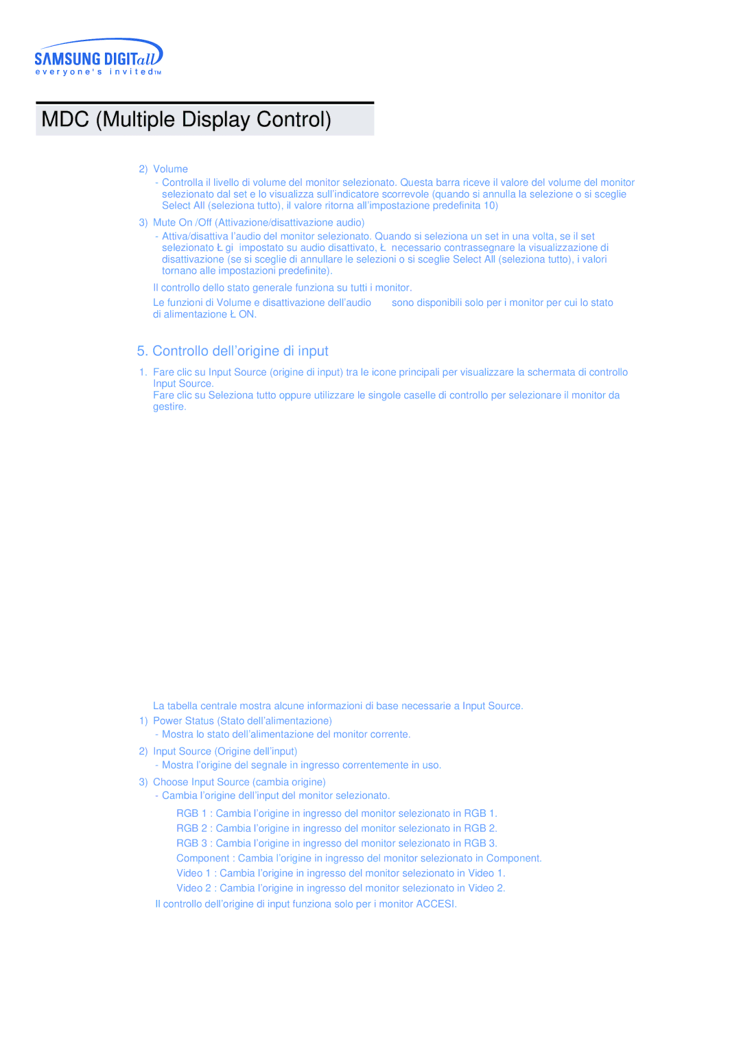 Samsung CK32PSNS/EDC, CK40PSNBG/EDC, CK40BSNS/EDC, CK40PSNS/EDC, CK40BSNB/EDC manual Controllo dellorigine di input 