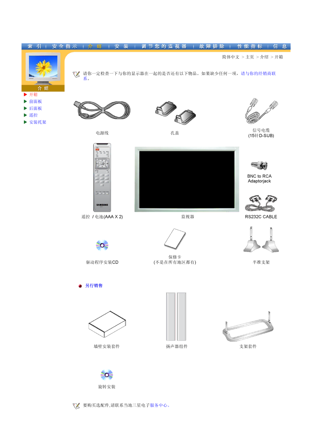 Samsung CK40PSNBG/EDC, CK40BSNS/EDC, CK40PSNS/EDC manual 另行销售 