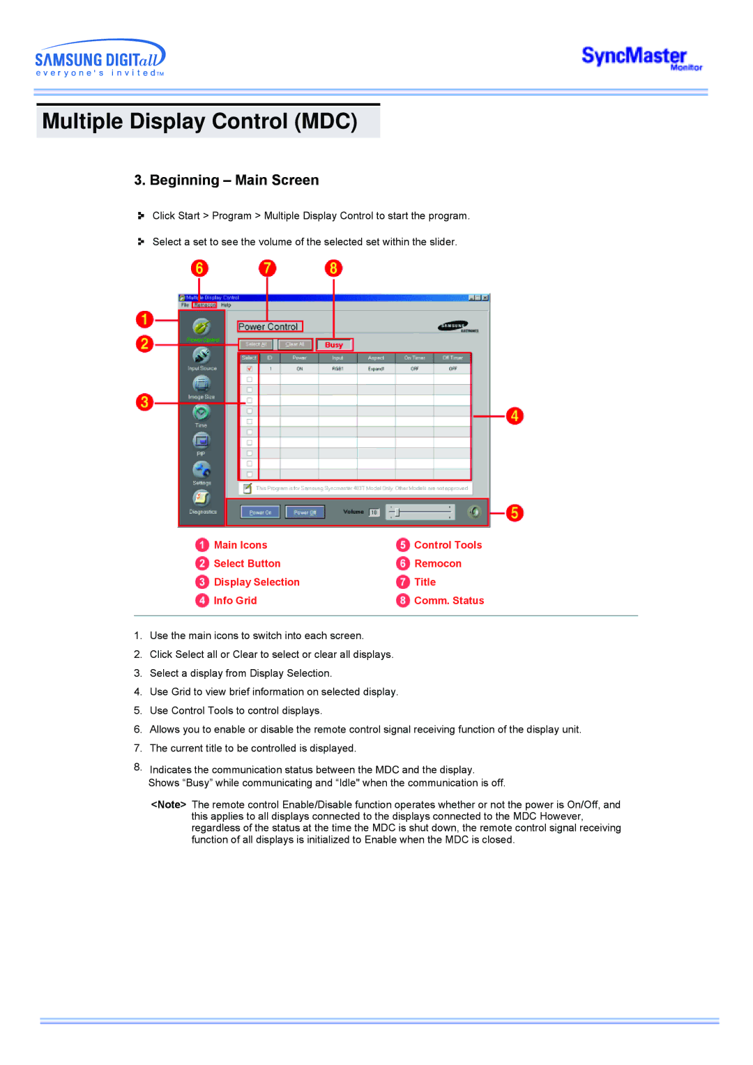 Samsung CK40PSNSG/EDC, CK40PSNB/EDC, CK40BSNB/XSJ, CK40BSNS/XSJ, CK40PSNB/XSJ, CK40PSNS/XSJ, CK32PSNS/XSJ Beginning Main Screen 