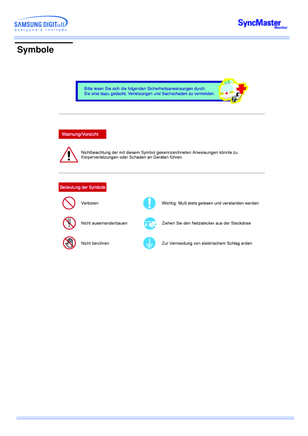 Samsung CK40BSNS/EDC, CK40PSNSG/EDC, CK40PSNB/EDC, CK40PSNBG/EDC, CK40PSNS/EDC, CK32PSNS/EDC manual Symbole 