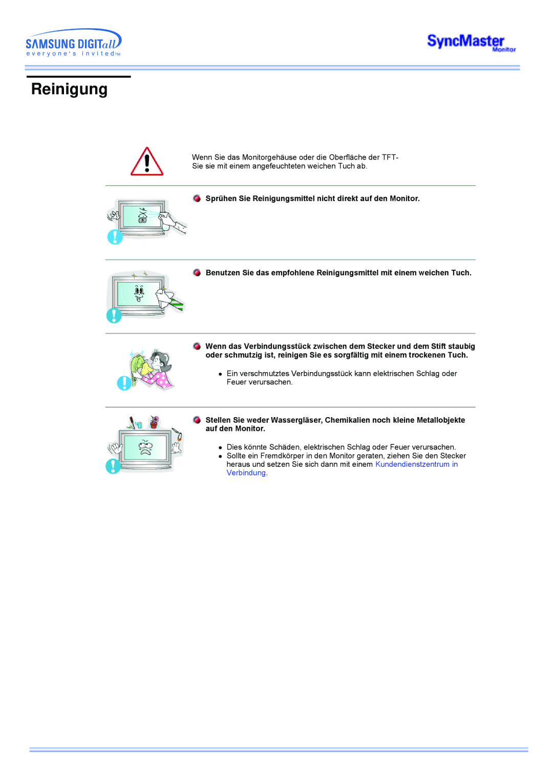 Samsung CK40PSNSG/EDC, CK40PSNB/EDC, CK40PSNBG/EDC, CK40BSNS/EDC, CK40PSNS/EDC, CK32PSNS/EDC manual Reinigung 