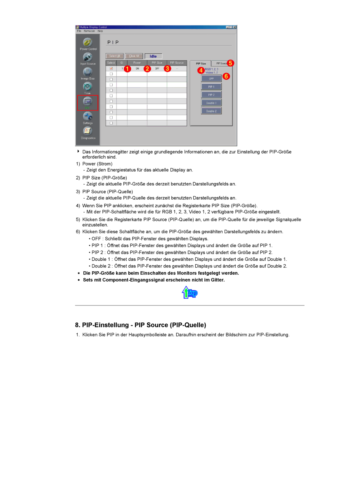 Samsung CK40PSNB/EDC, CK40PSNSG/EDC, CK40PSNBG/EDC, CK40BSNS/EDC, CK40PSNS/EDC manual PIP-Einstellung PIP Source PIP-Quelle 