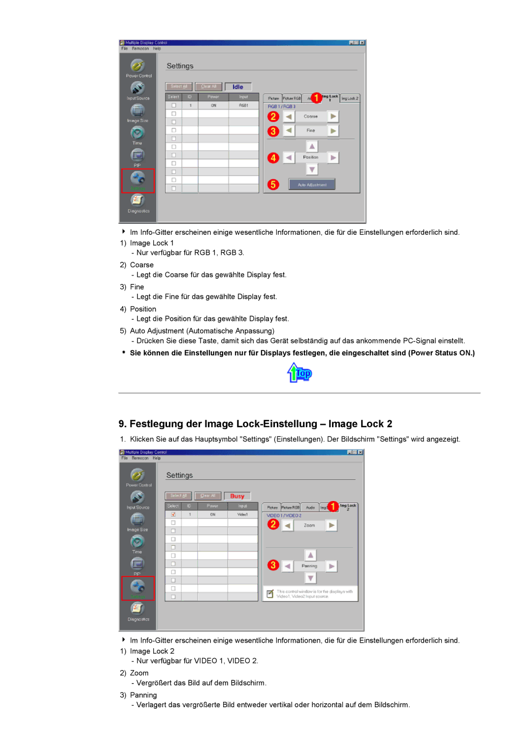 Samsung CK40PSNSG/EDC, CK40PSNB/EDC, CK40PSNBG/EDC, CK40BSNS/EDC manual Festlegung der Image Lock-Einstellung Image Lock 