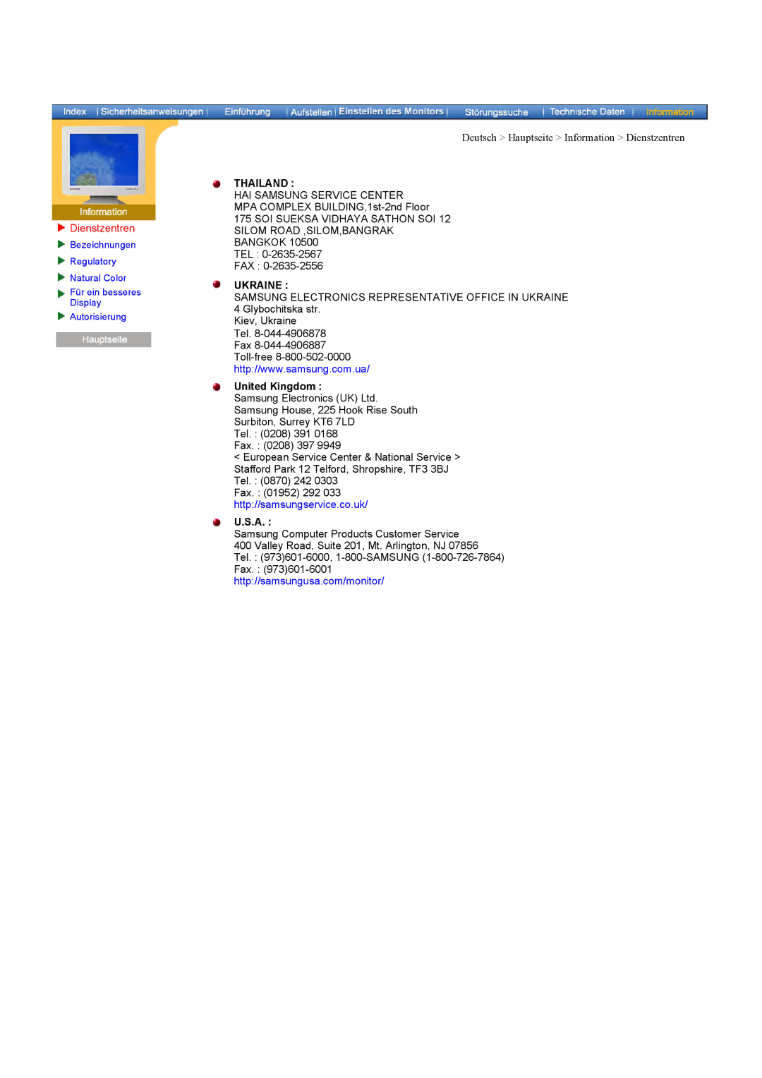 Samsung CK40PSNSG/EDC, CK40PSNB/EDC, CK40PSNBG/EDC, CK40BSNS/EDC, CK40PSNS/EDC manual Thailand, United Kingdom 