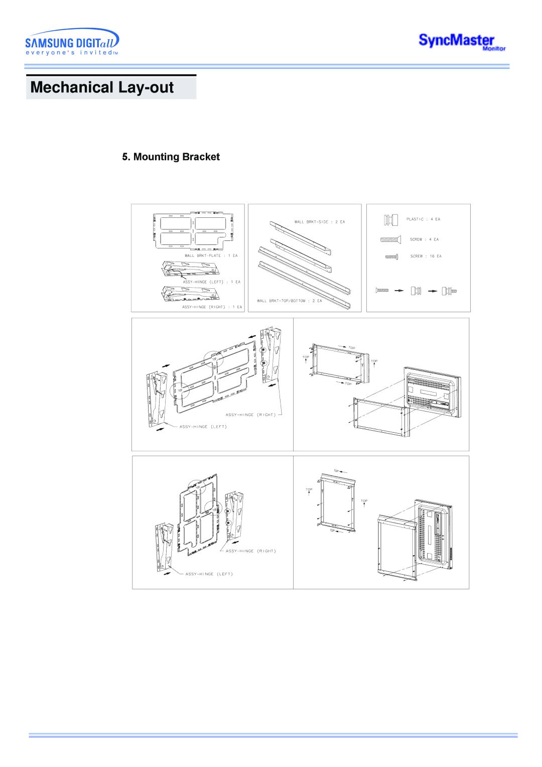 Samsung CK40BSNSK/SAI, CK40PSNSG/EDC, CK40PSNB/EDC, CK40PSSS/EDC, CK40PSNBF/EDC, CK40PSSB/EDC, CK40BSNB/XSJ Mounting Bracket 