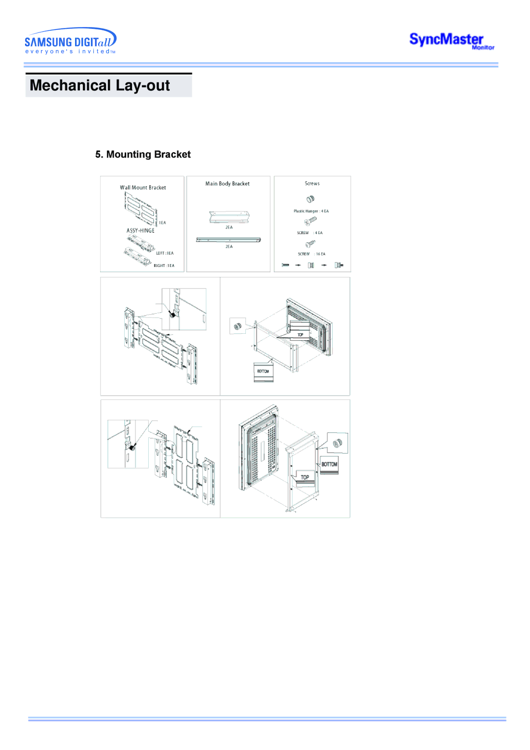 Samsung CK40PSNS/EDC, CK40PSNSG/EDC, CK40PSNB/EDC, CK40PSSS/EDC, CK40PSNBF/EDC, CK40PSSB/EDC, CK40PSNBG/EDC Mounting Bracket 