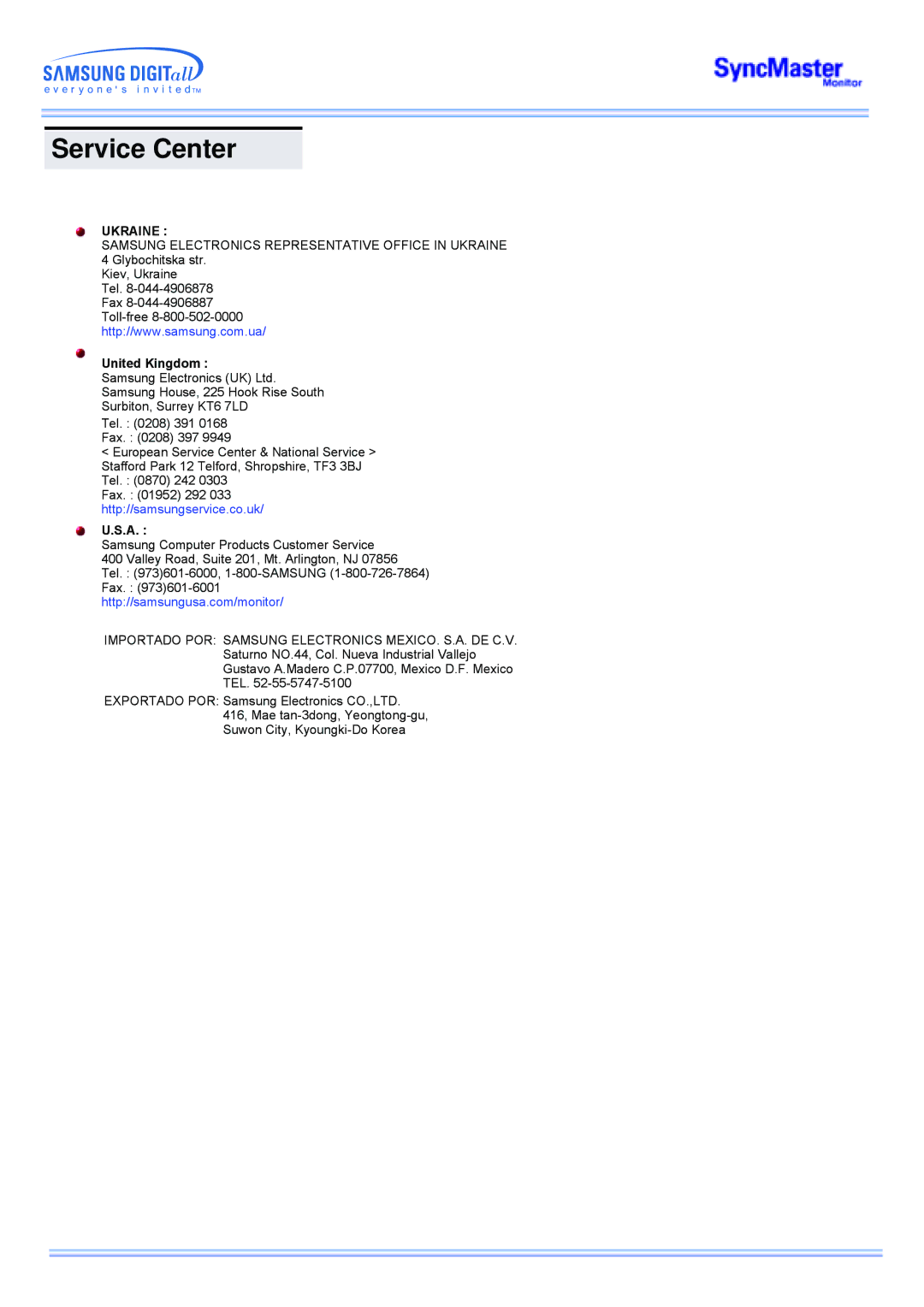 Samsung CK40PSNBG/EDC, CK40PSNSG/EDC, CK40PSNB/EDC, CK40PSSS/EDC, CK40PSNBF/EDC, CK40PSSB/EDC manual Ukraine, United Kingdom 