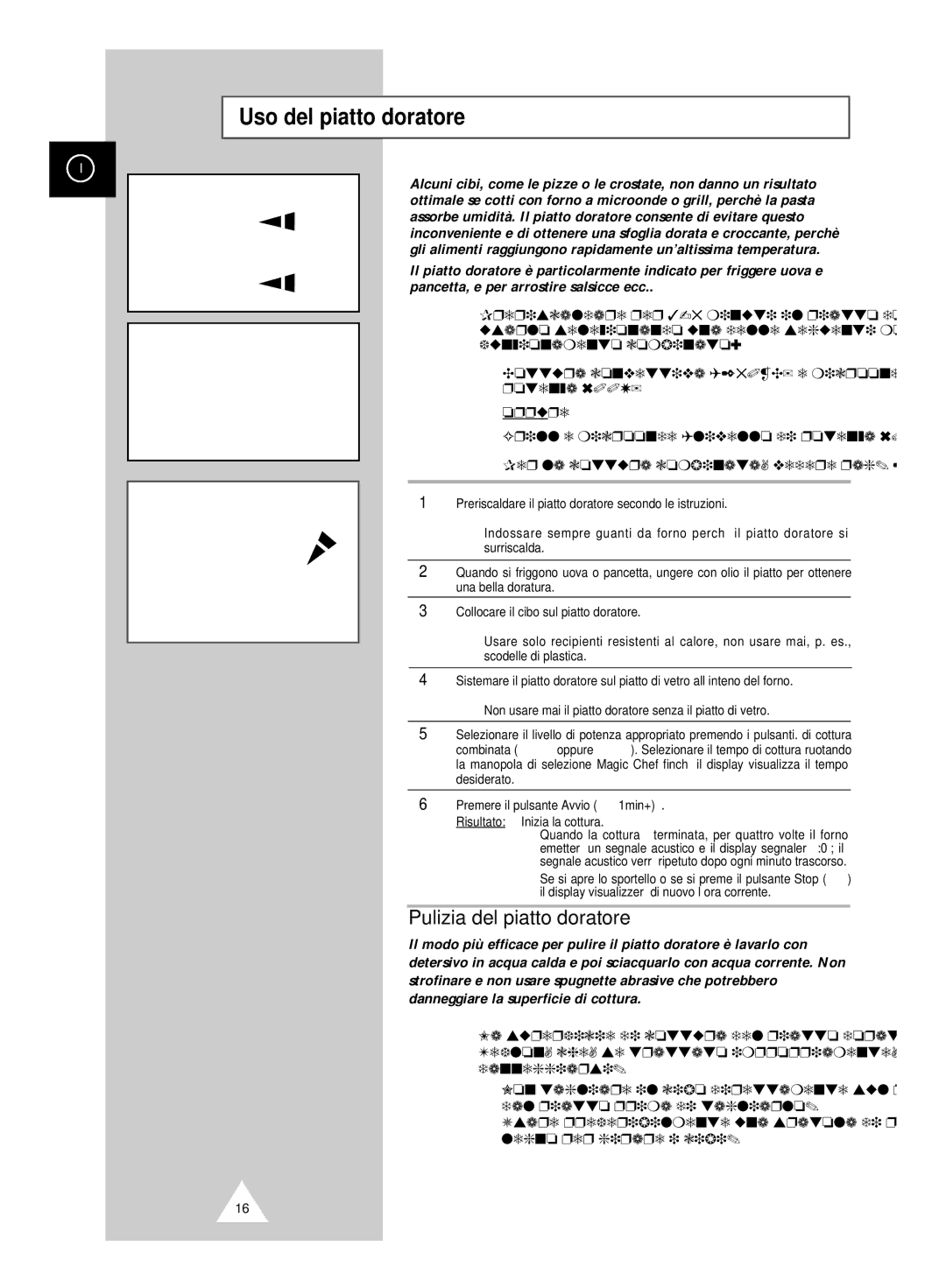 Samsung CK99FS/XET manual Uso del piatto doratore, Pulizia del piatto doratore 