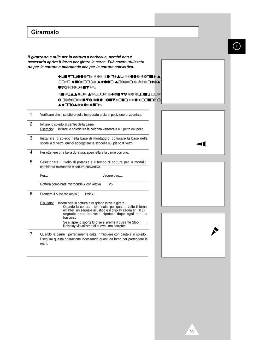 Samsung CK99FS/XET manual Girarrosto, Per 