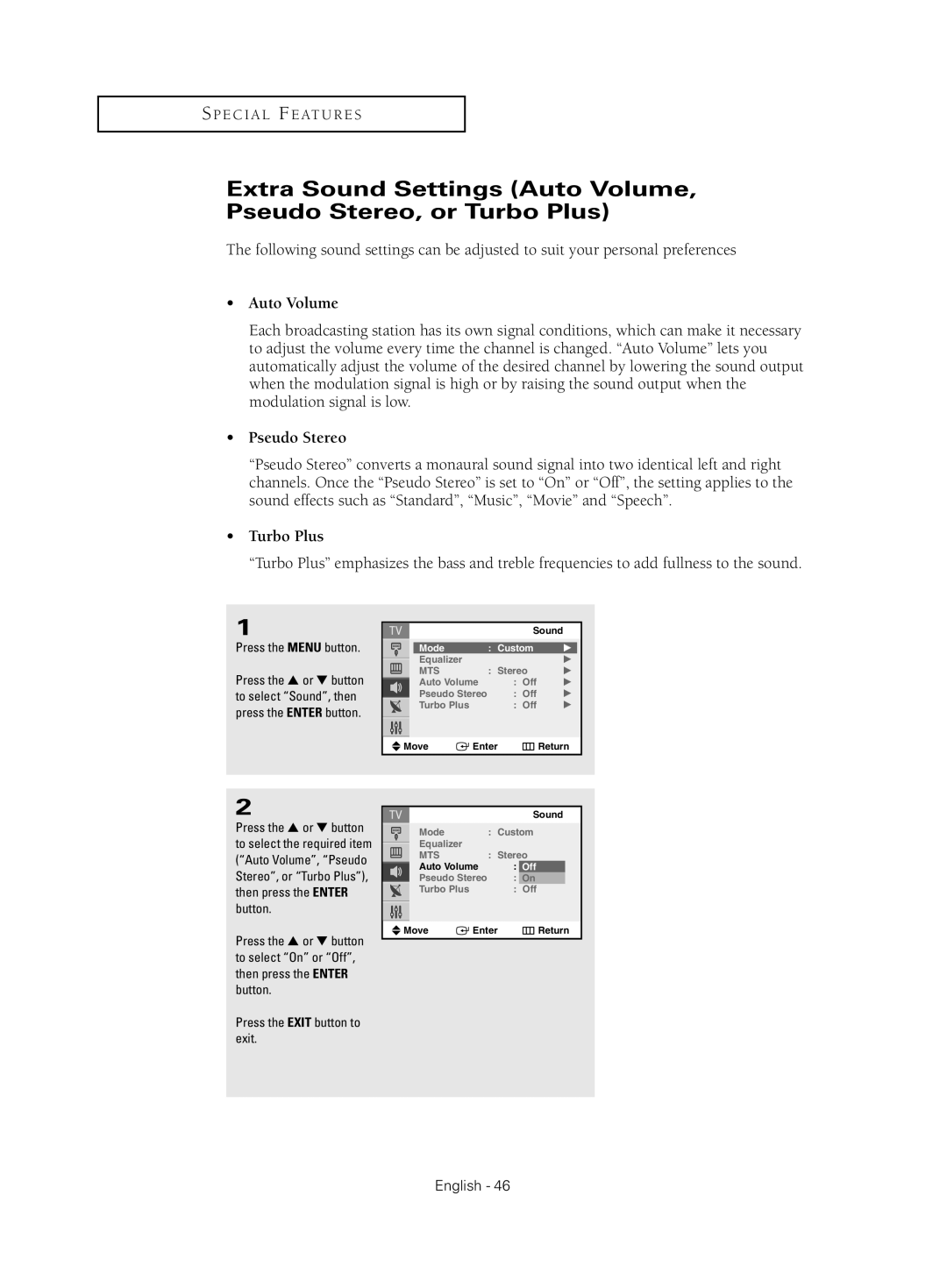 Samsung CL-21Z30 manual Auto Volume 