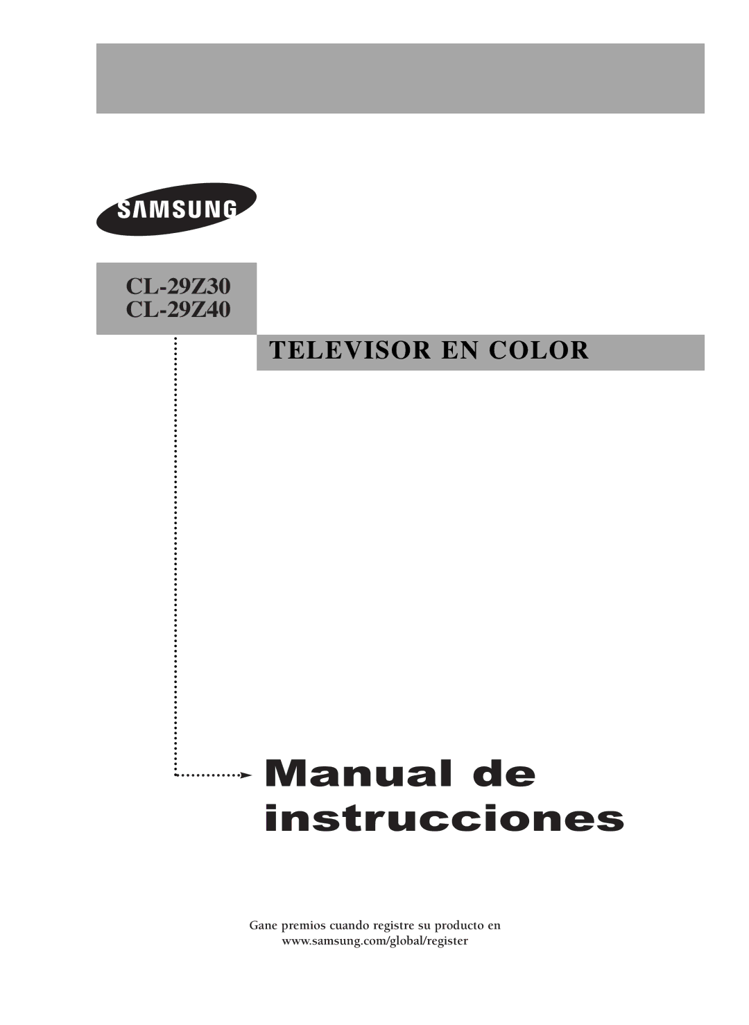 Samsung CL-29Z40, CL-29Z30 manual Manual de instrucciones, Gane premios cuando registre su producto en 