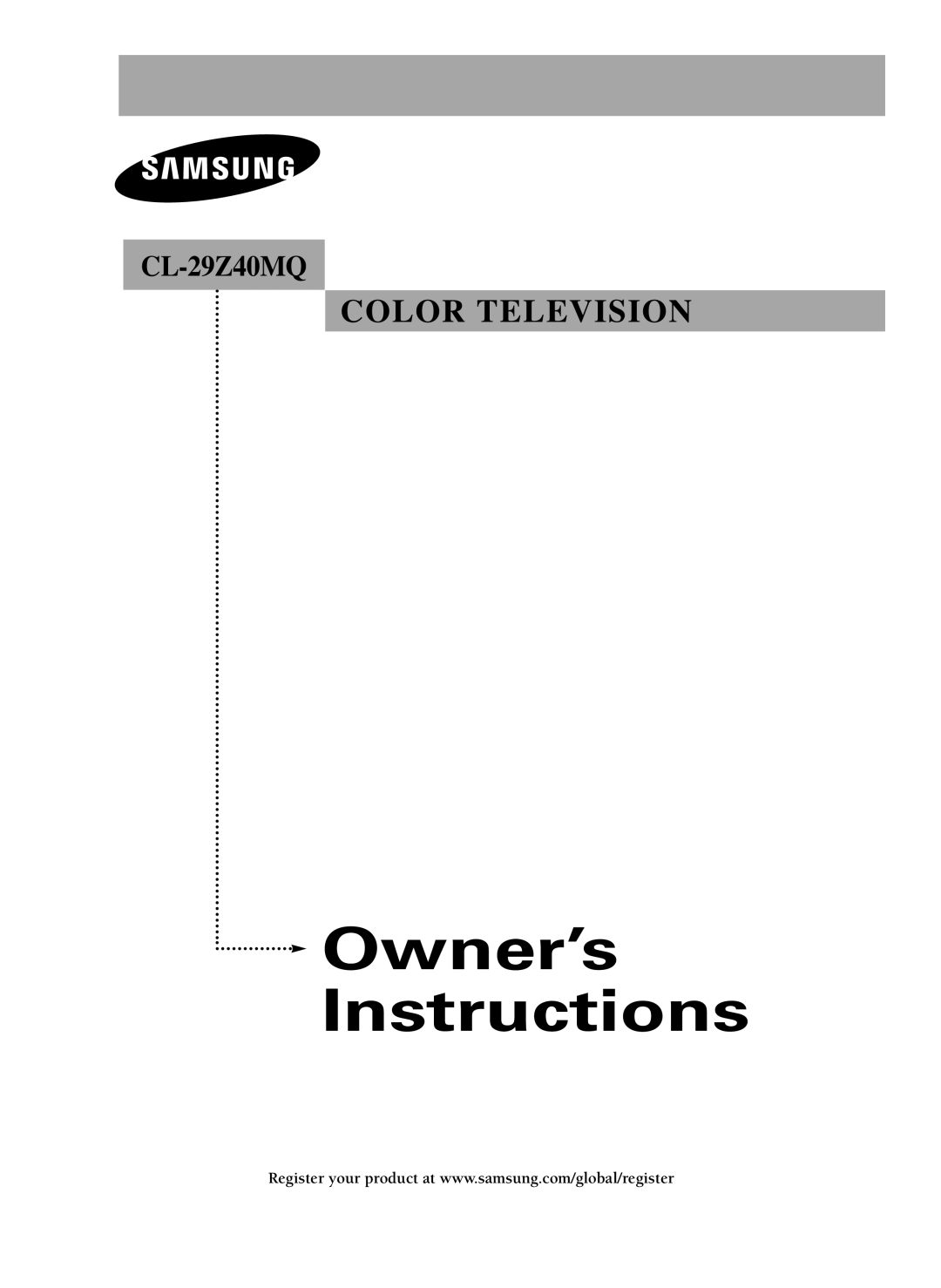 Samsung CL-29Z40MQ manual Owner’s Instructions 
