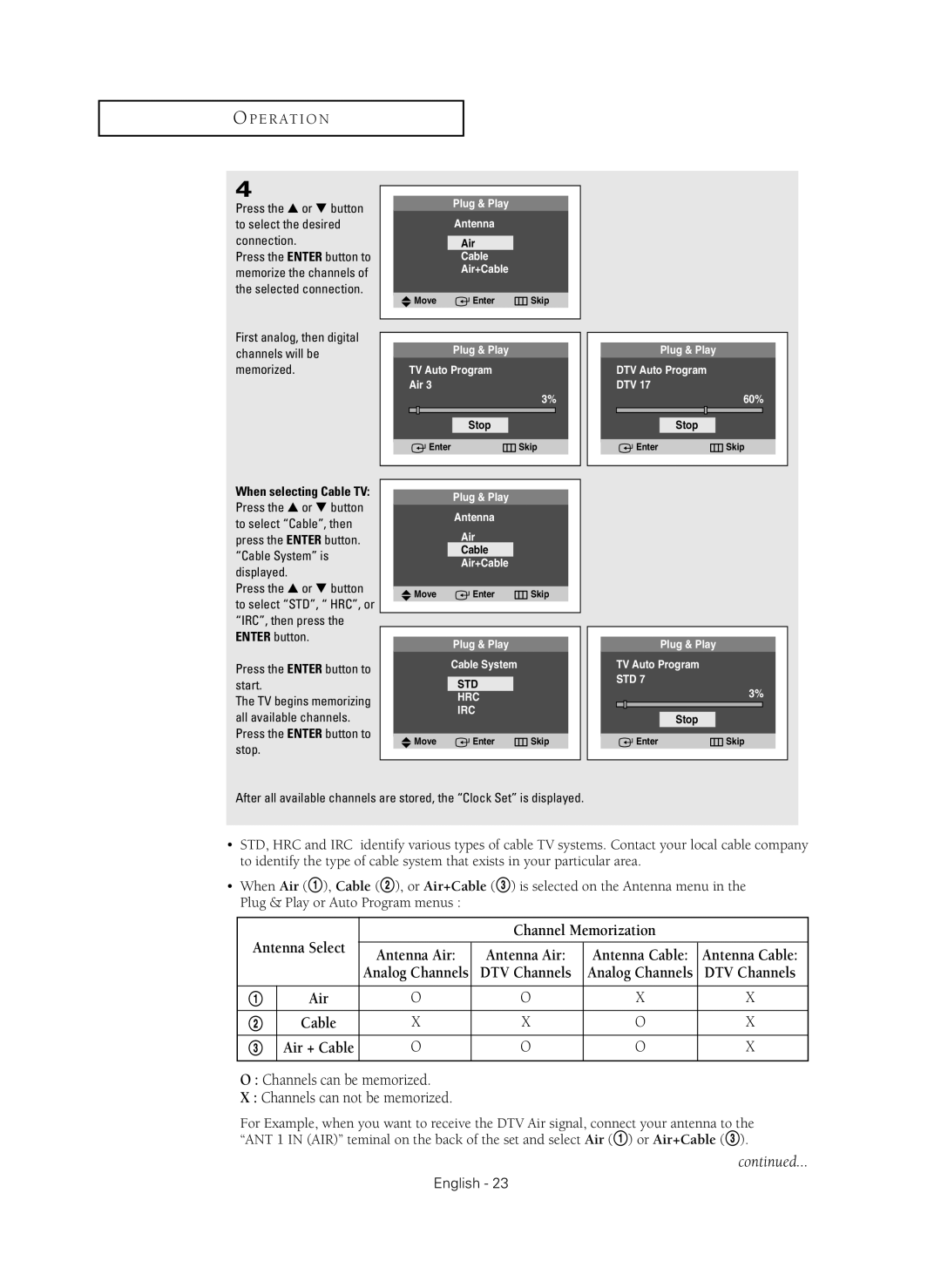 Samsung CL-29Z40MQ manual Press the … or † button to select the desired connection 