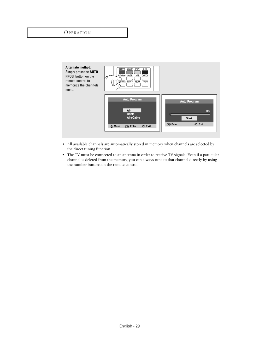 Samsung CL-29Z40MQ manual Start 