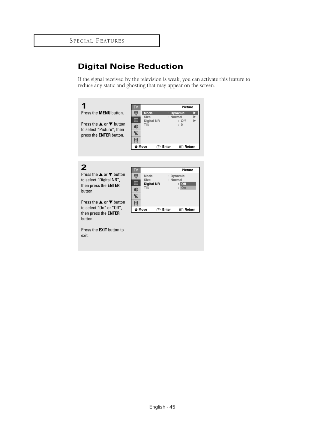 Samsung CL-29Z40MQ manual Digital Noise Reduction 